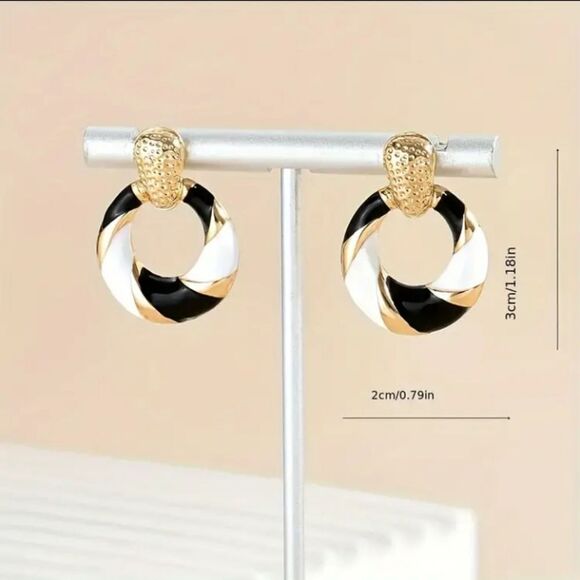 Color block windmill dangle earrings - Picture 2 of 4